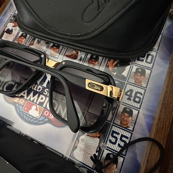 Authentic Cazal Sunglasses 616 Black Gold Grey Gardient Lenses - Picture 4 of 8